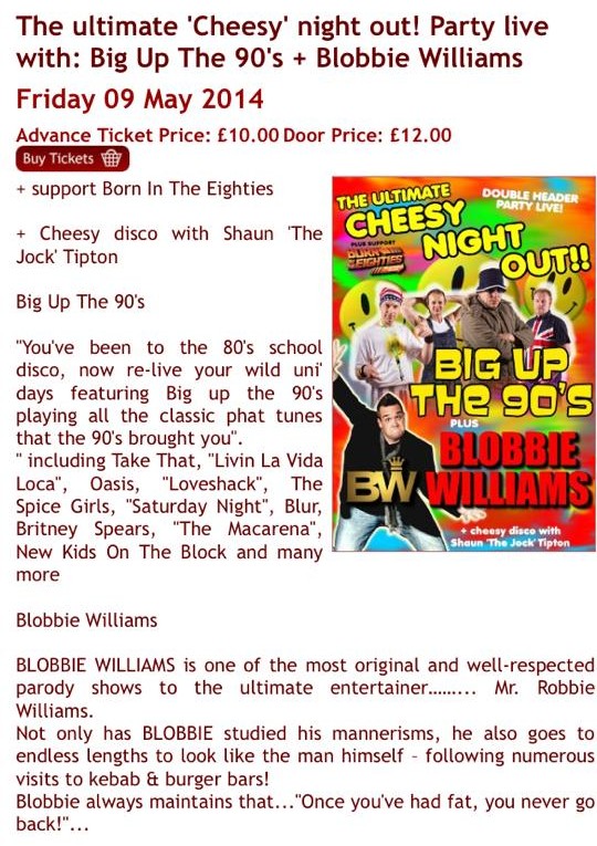 Party Live with Big Up The 90s & Blobbie Williams